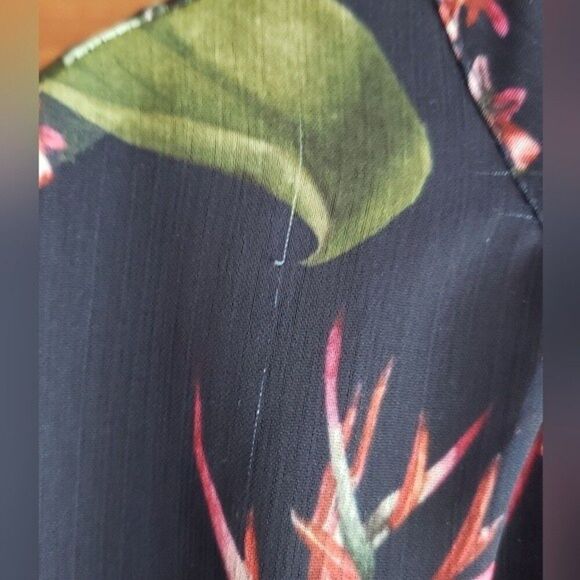 NWT Marchesa Notte Floral Print Cold Shoulder Ruffle Midi Dress - Picture 11 of 12